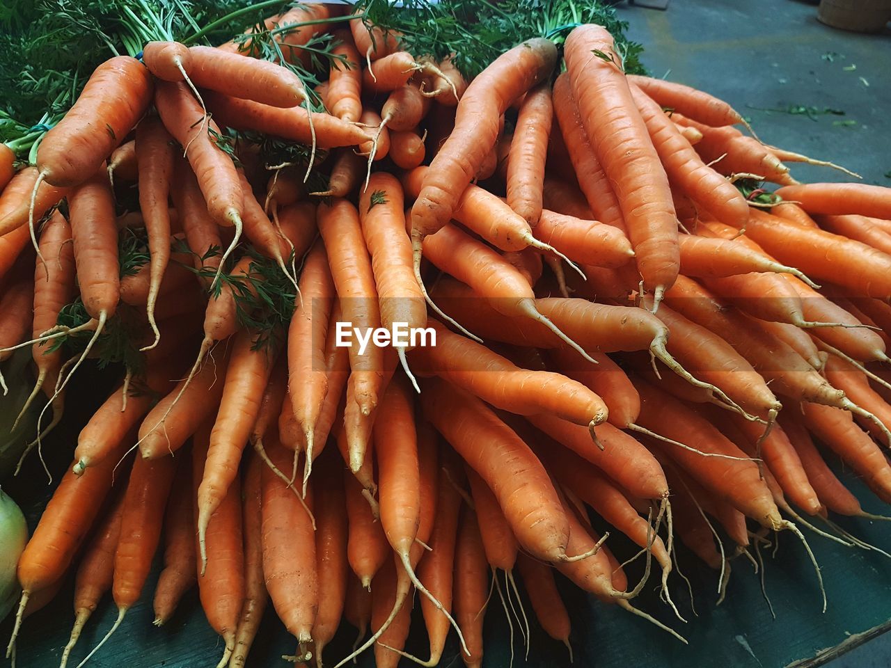 Close-up of carrots at market stall