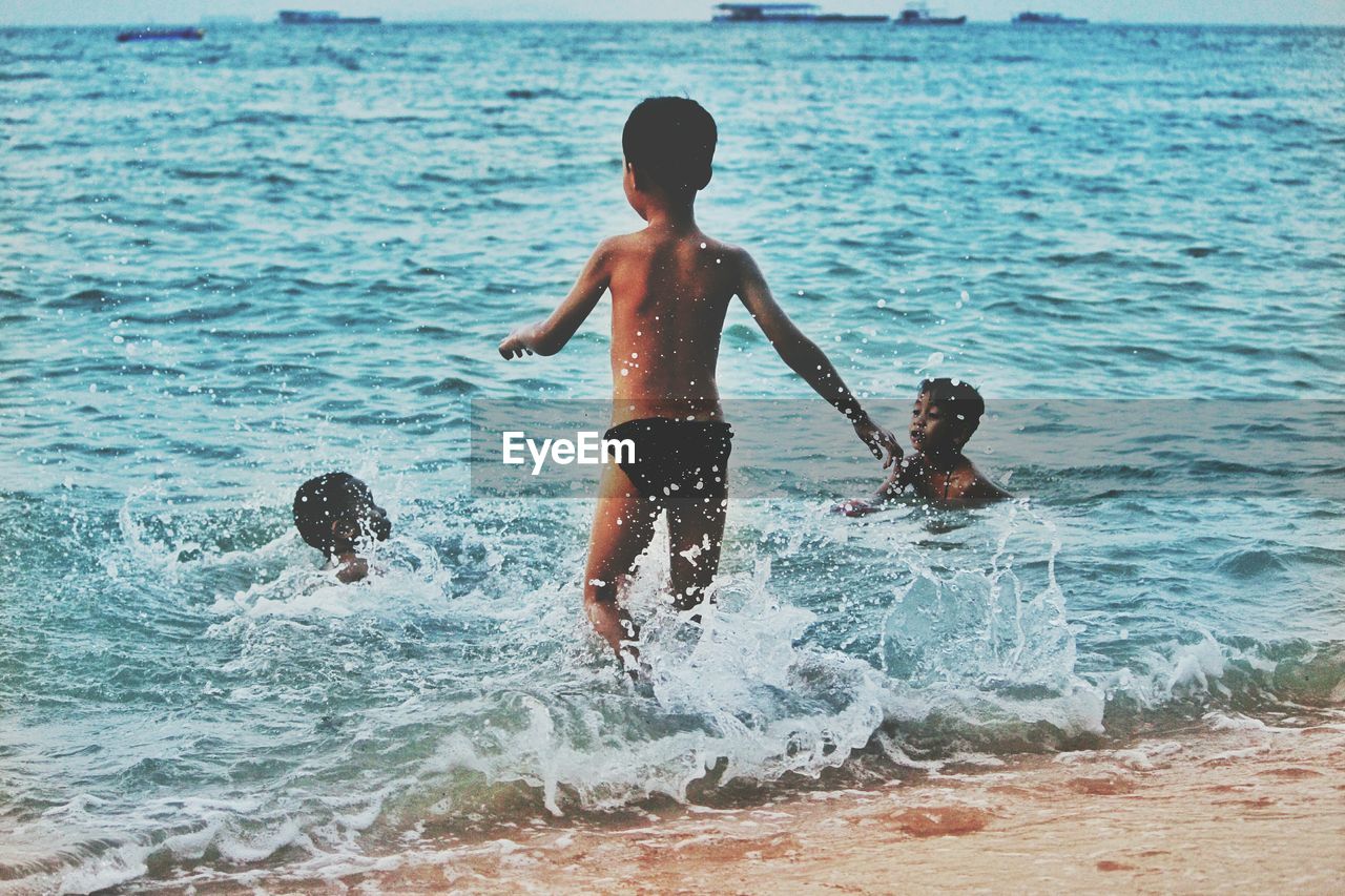 Children playing at beach