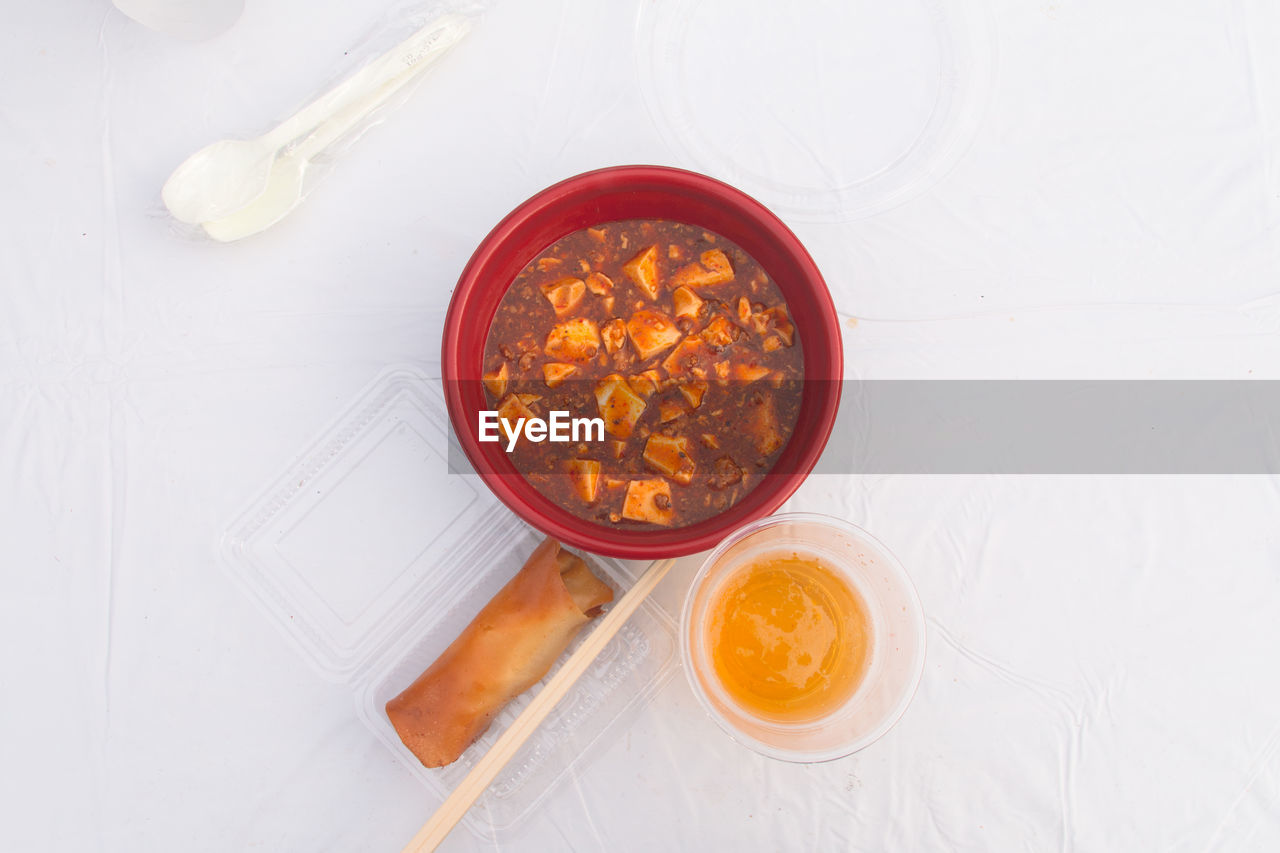 Close-up of food served in bowl on table