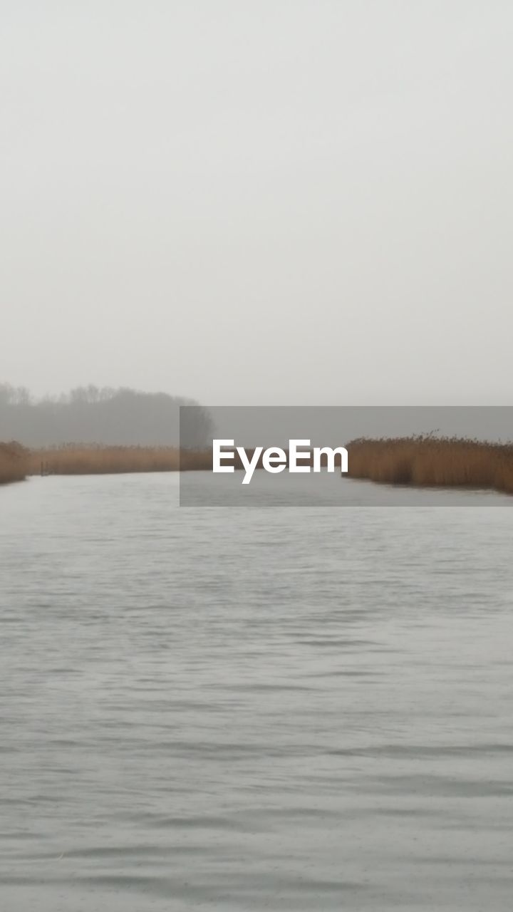 SCENIC VIEW OF LAKE AGAINST CLEAR SKY