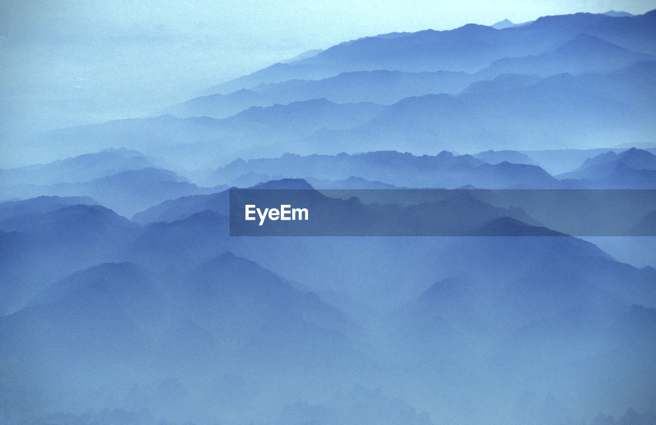 scenic view of mountains against clear sky