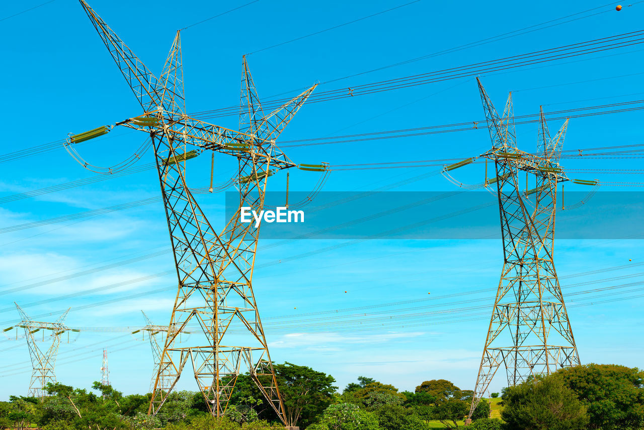 Electric power lines coming out from a itaipu dam, parana state, brazil