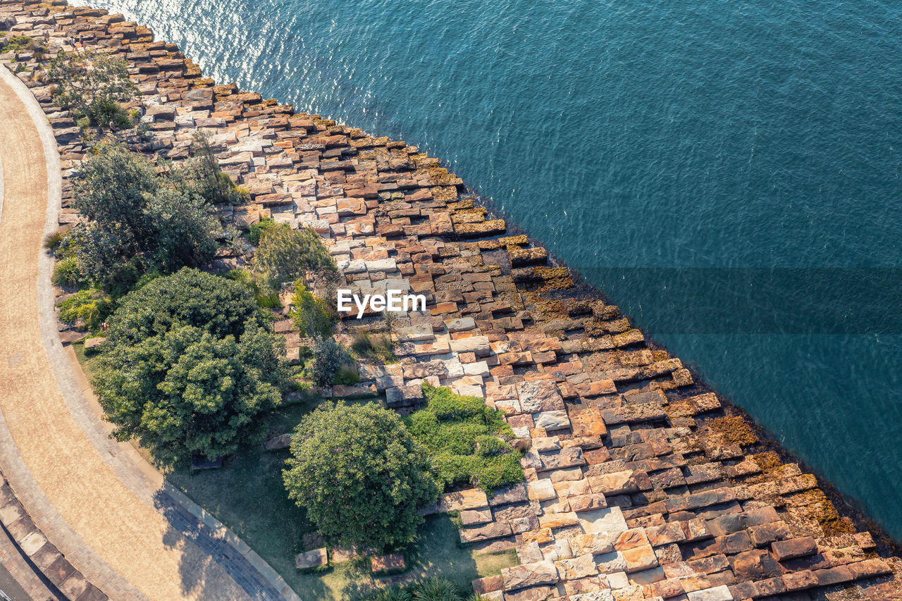 Barangaroo waterfront sydney. harbor shore - view of the ocean. australia