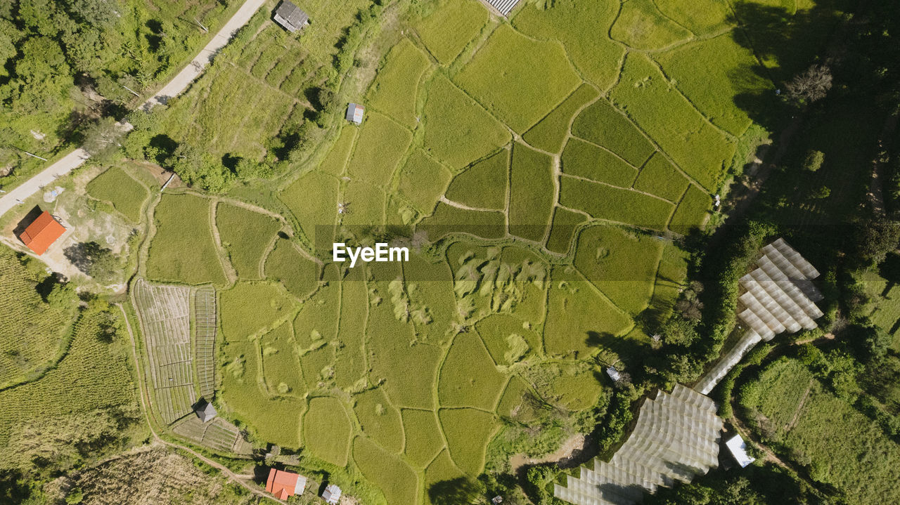 High angle view of landscape against sky