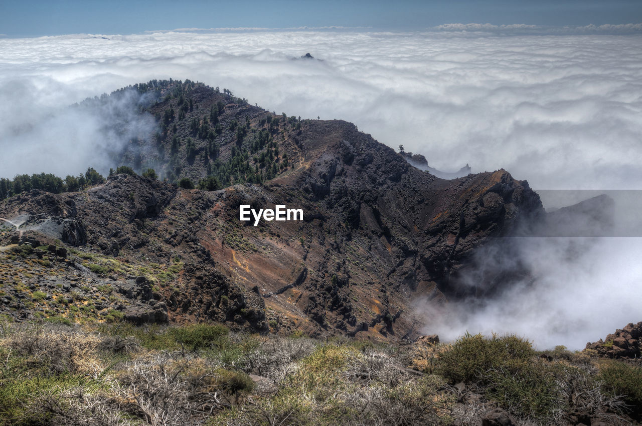 Scenic view of mountains and cloudscape