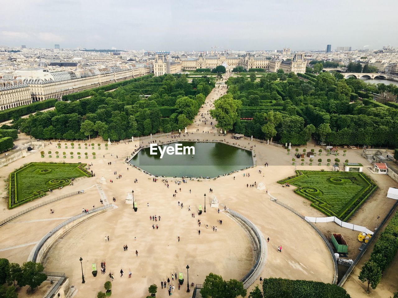 High angle view of cityscape against sky