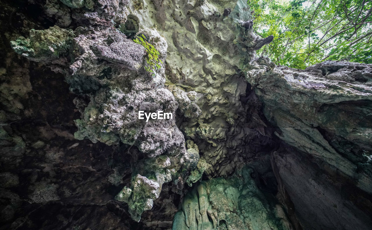 CLOSE-UP OF ROCK FORMATION ON ROCKS