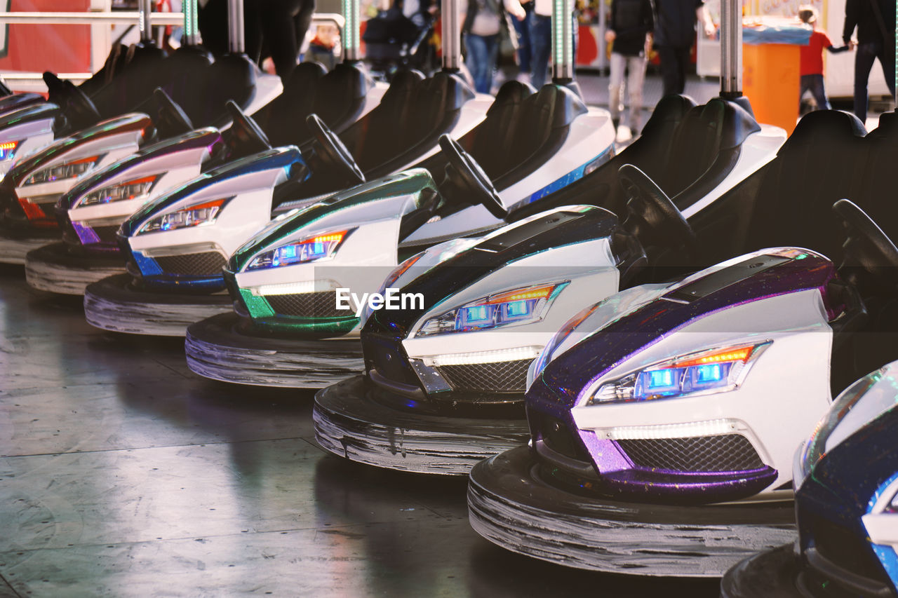 Bumper cars at amusement park