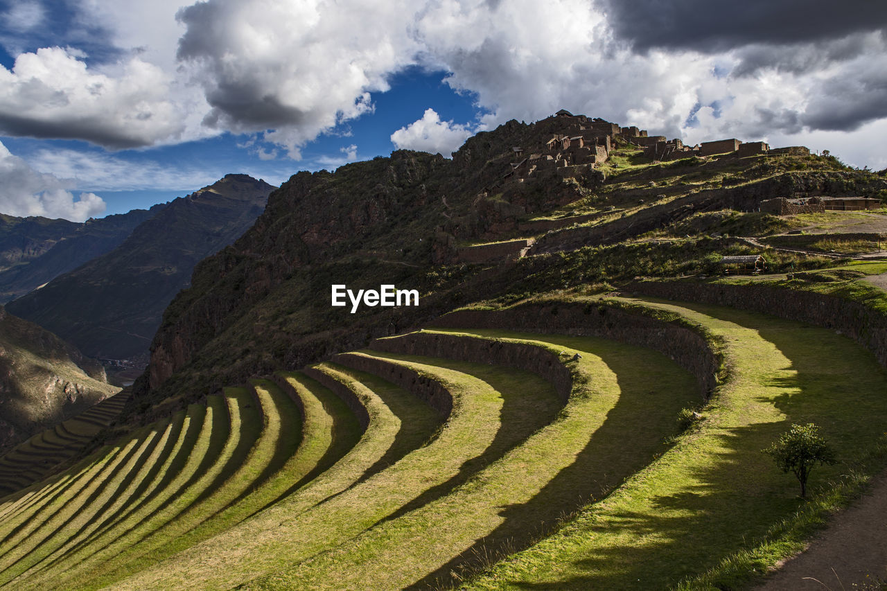 Terraces at pisac in the sacred valley of the incas, peru