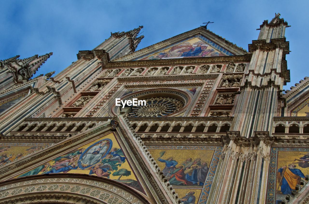 Low angle view of orvieto cathedral