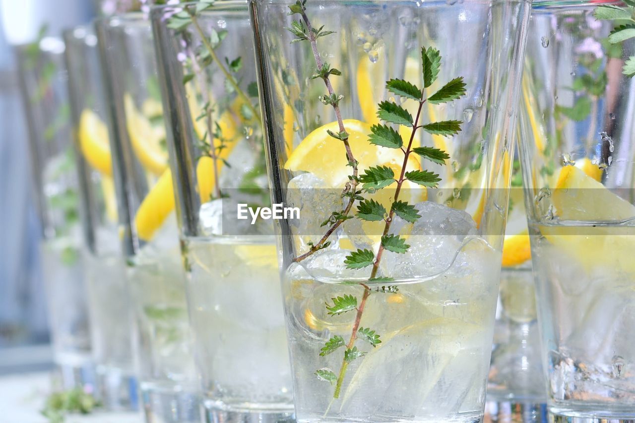 CLOSE-UP OF DRINK GLASS