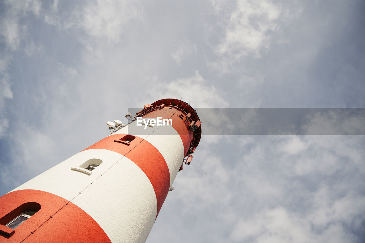 Low angle view of lighthouse against sky