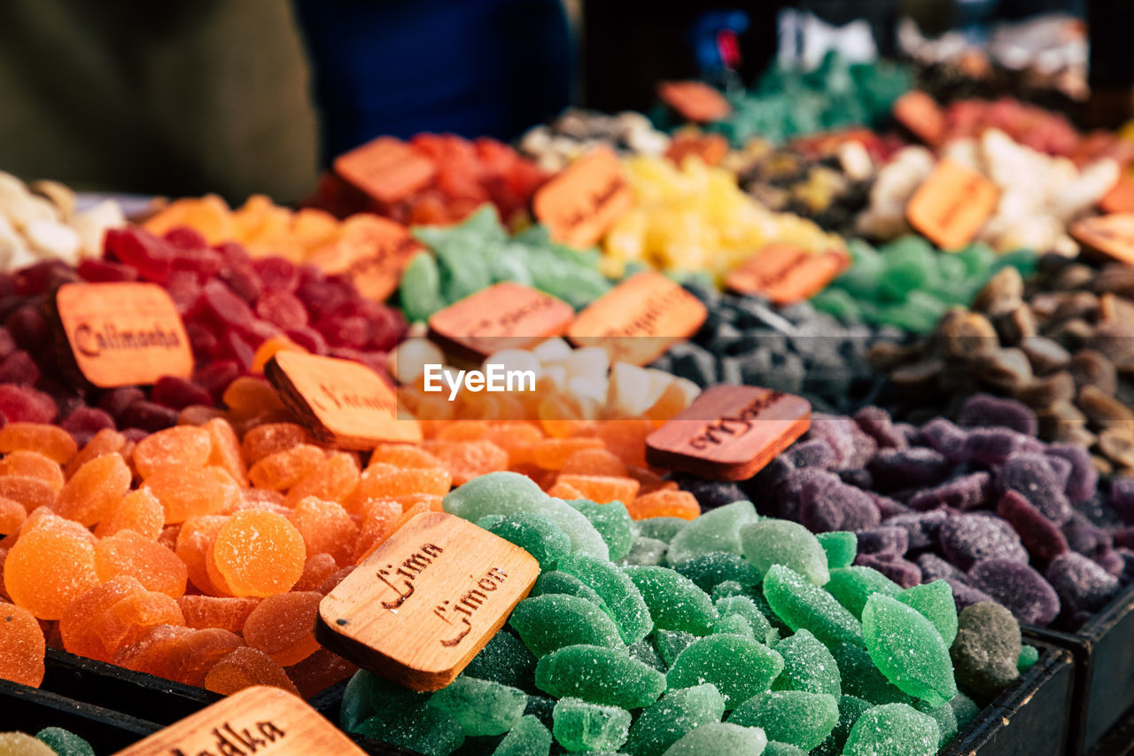 VARIOUS FRUITS FOR SALE IN MARKET