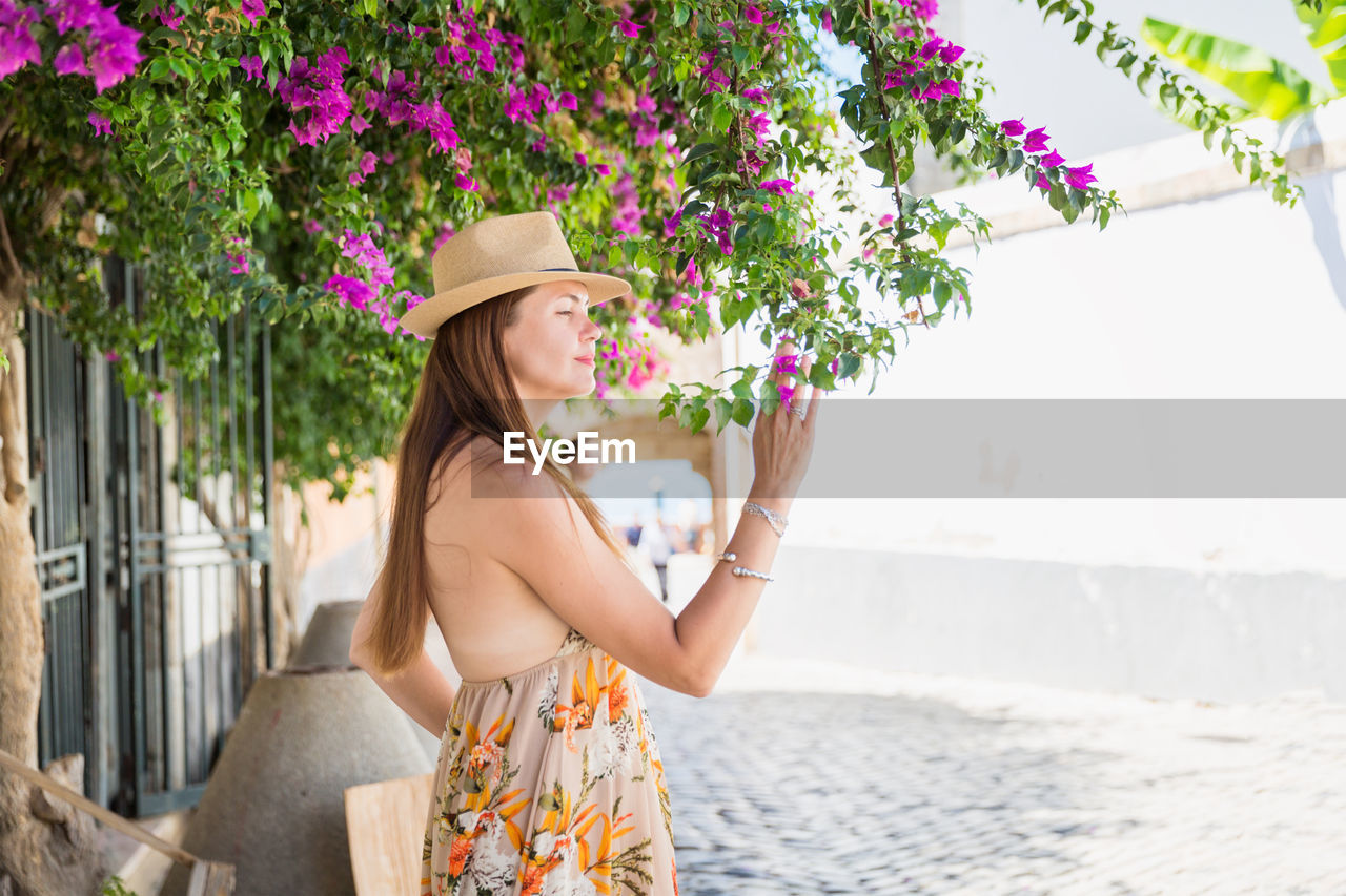 Tourist woman in old town