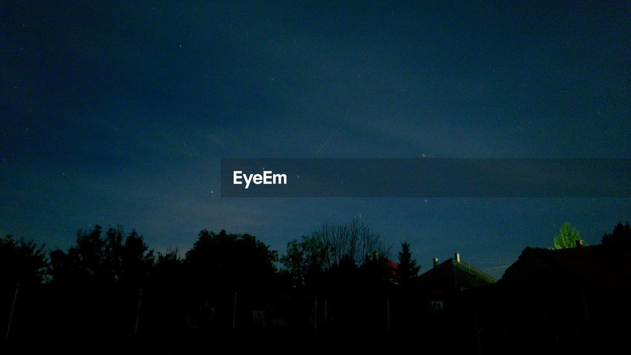 LOW ANGLE VIEW OF SILHOUETTE TREES AT NIGHT