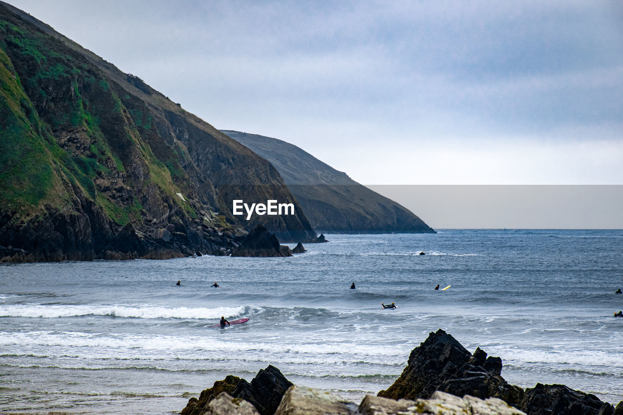 Surfing in putsborough beach