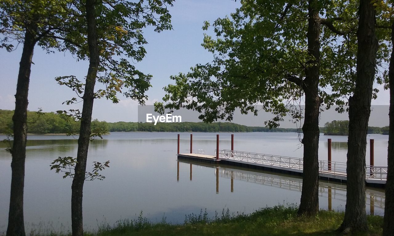 SCENIC VIEW OF LAKE AND TREES AGAINST SKY