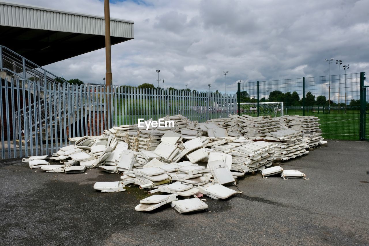 Old seating removed at barnsley fc training ground