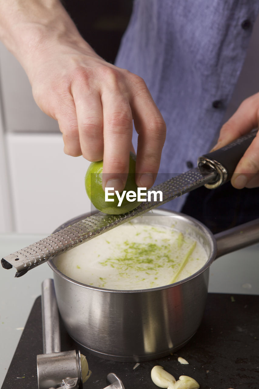 Close-up of preparing food