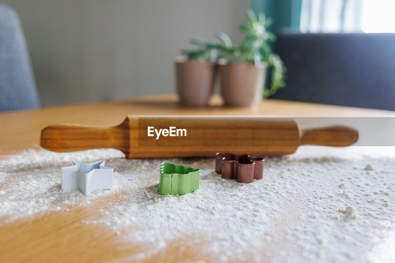 high angle view of food on table