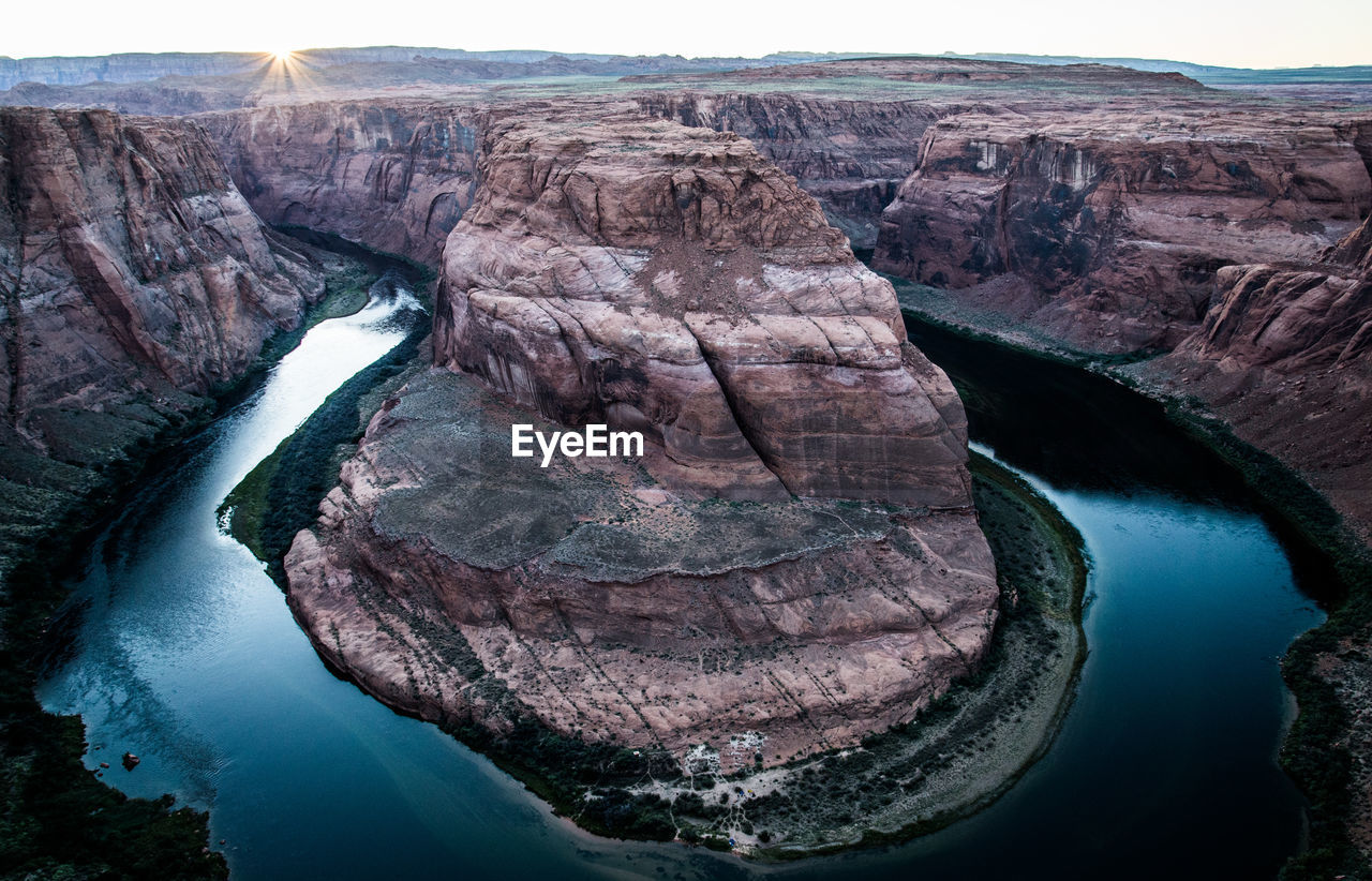 High angle view of horseshoe bend