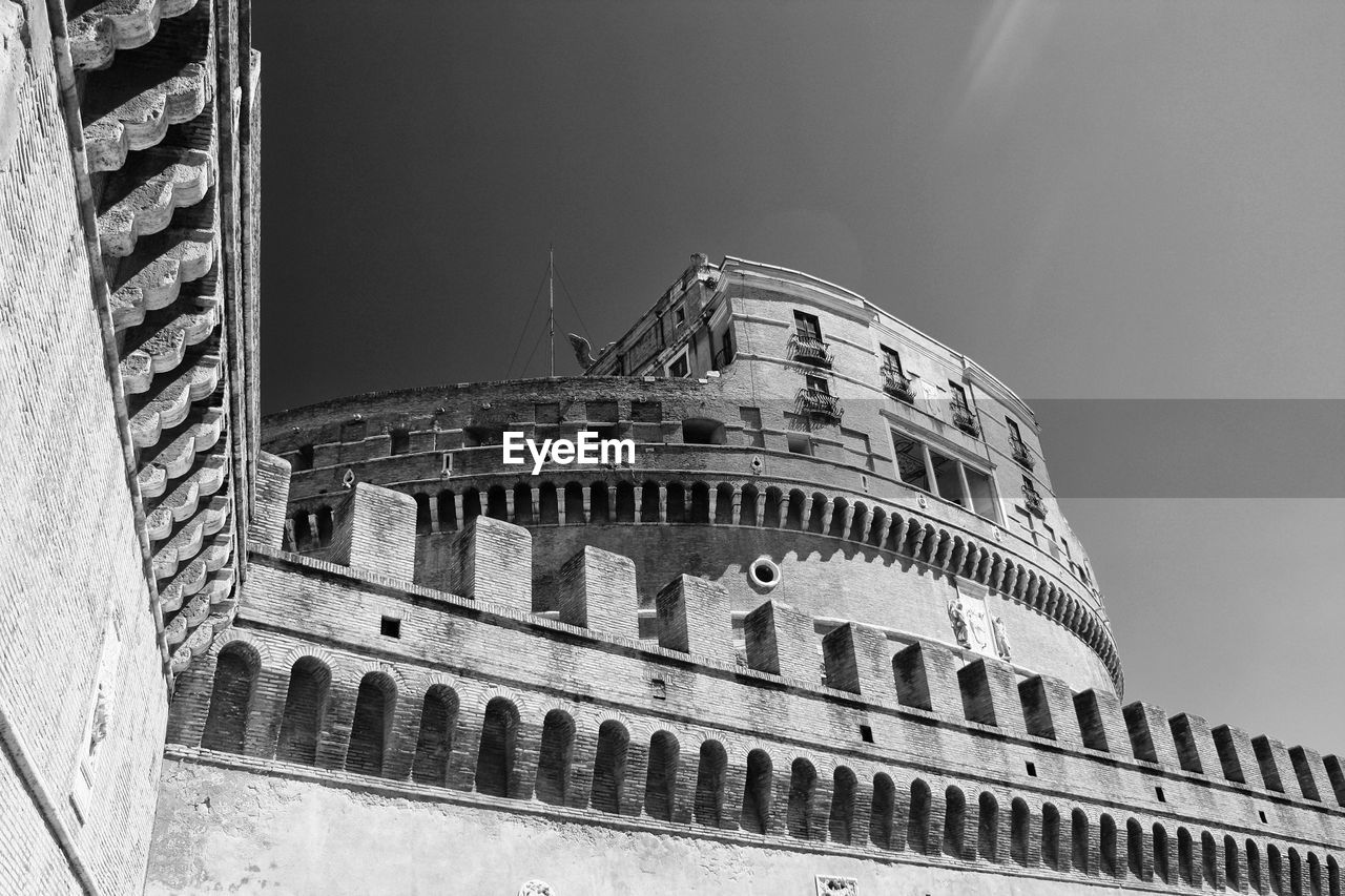 Low angle view of castel st. angelo against sky in rome