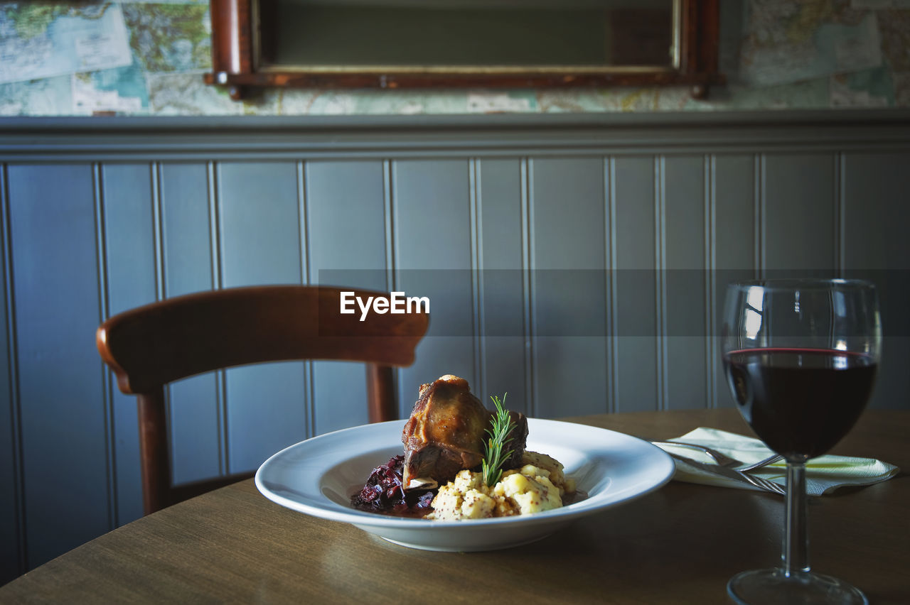 Close-up of food on table at restaurant