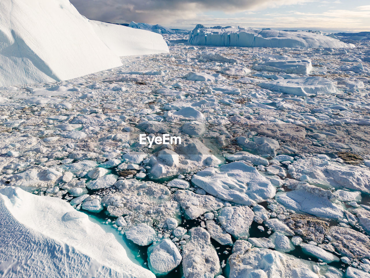 aerial view of snow covered landscape