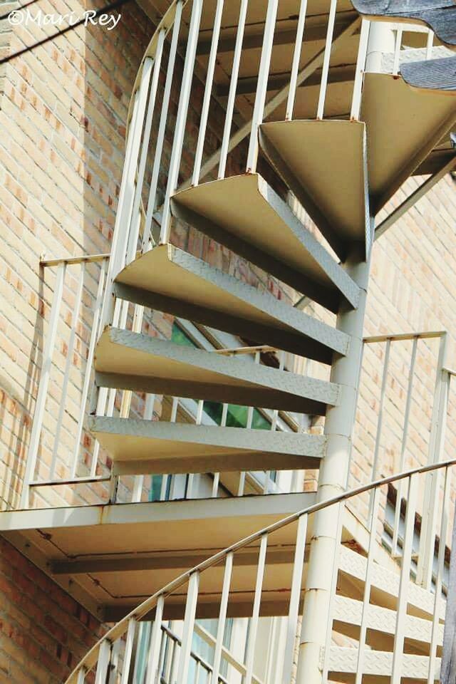 Low angle view of spiral staircase