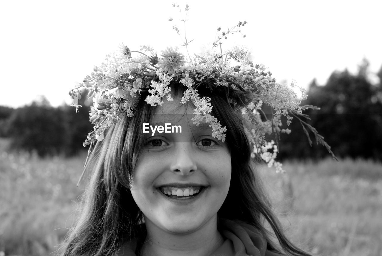 Portrait of girl with flower crown