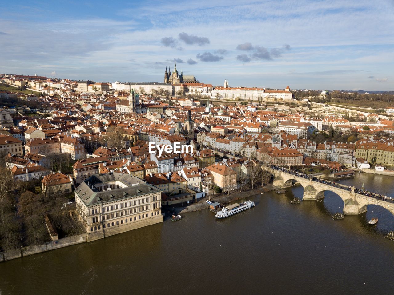 Prague and prague castle from above