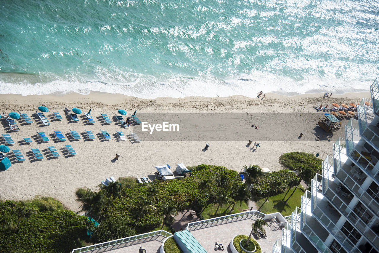 High angle view of beach