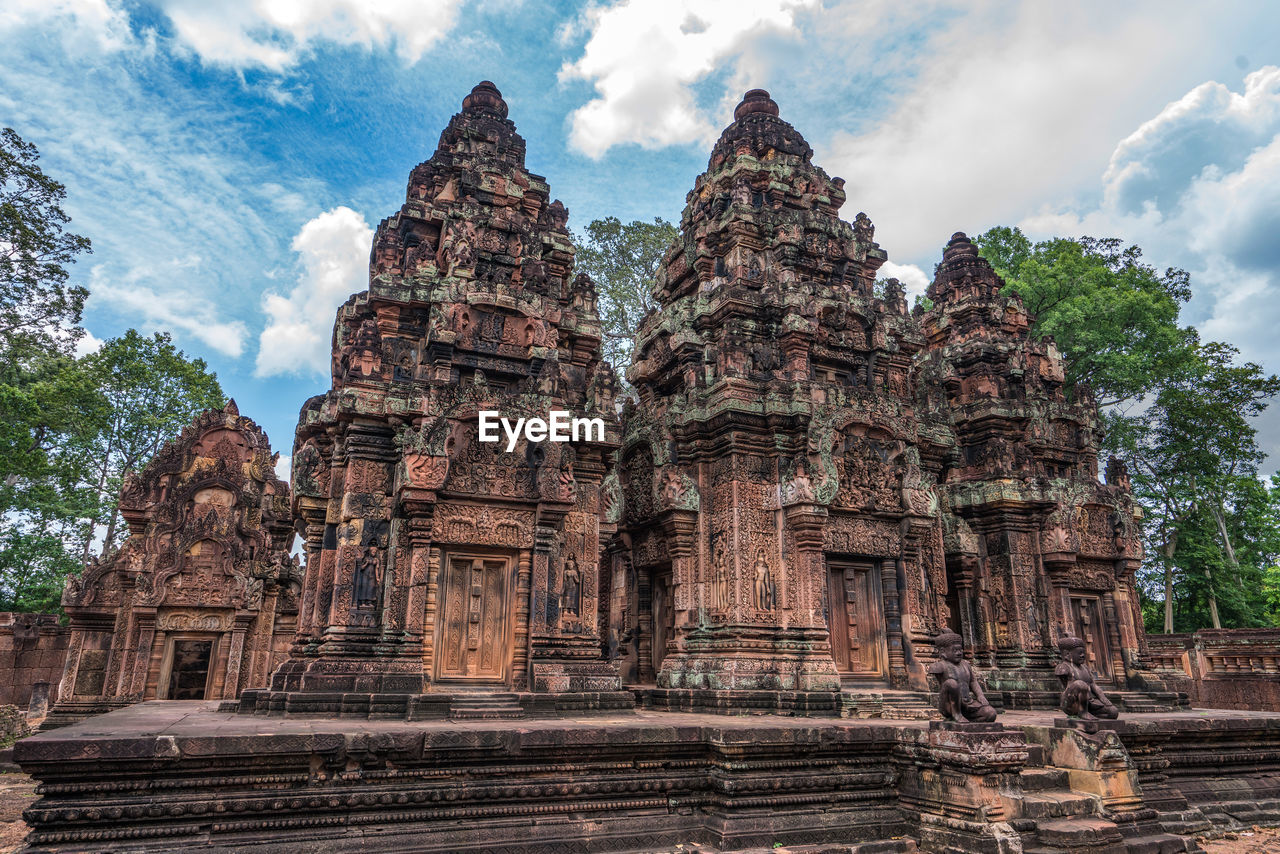 Banteay srei castle or banteaysrei khmer temple at angkor in siem reap cambodia.