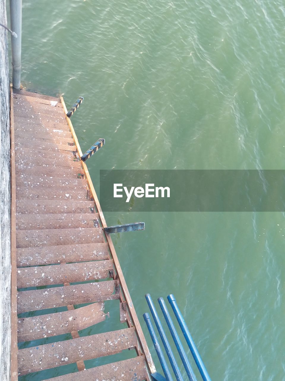 High angle view of pier by sea