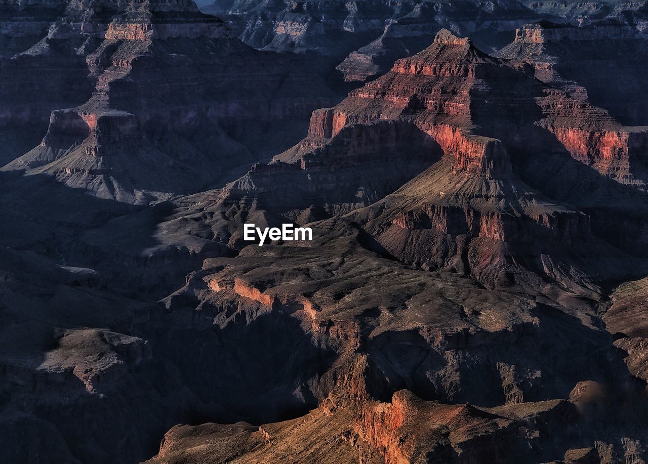 High angle view of rock formations