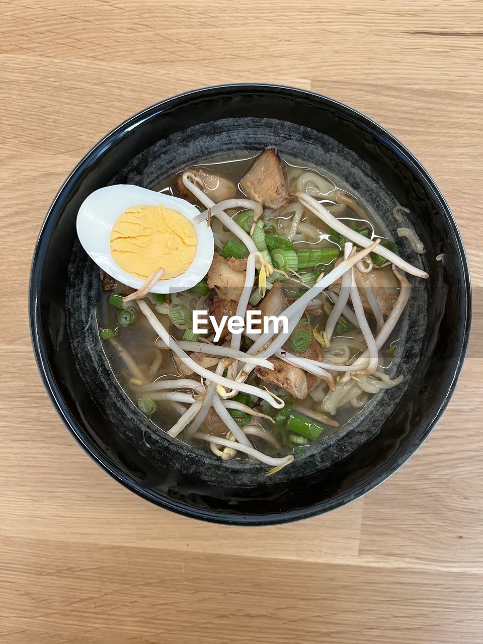 food and drink, food, healthy eating, wellbeing, bowl, wood, dish, table, freshness, indoors, vegetable, asian food, directly above, no people, high angle view, noodle, soup, cuisine, japanese food, pasta, meal, still life, meat, italian food, produce, close-up, studio shot