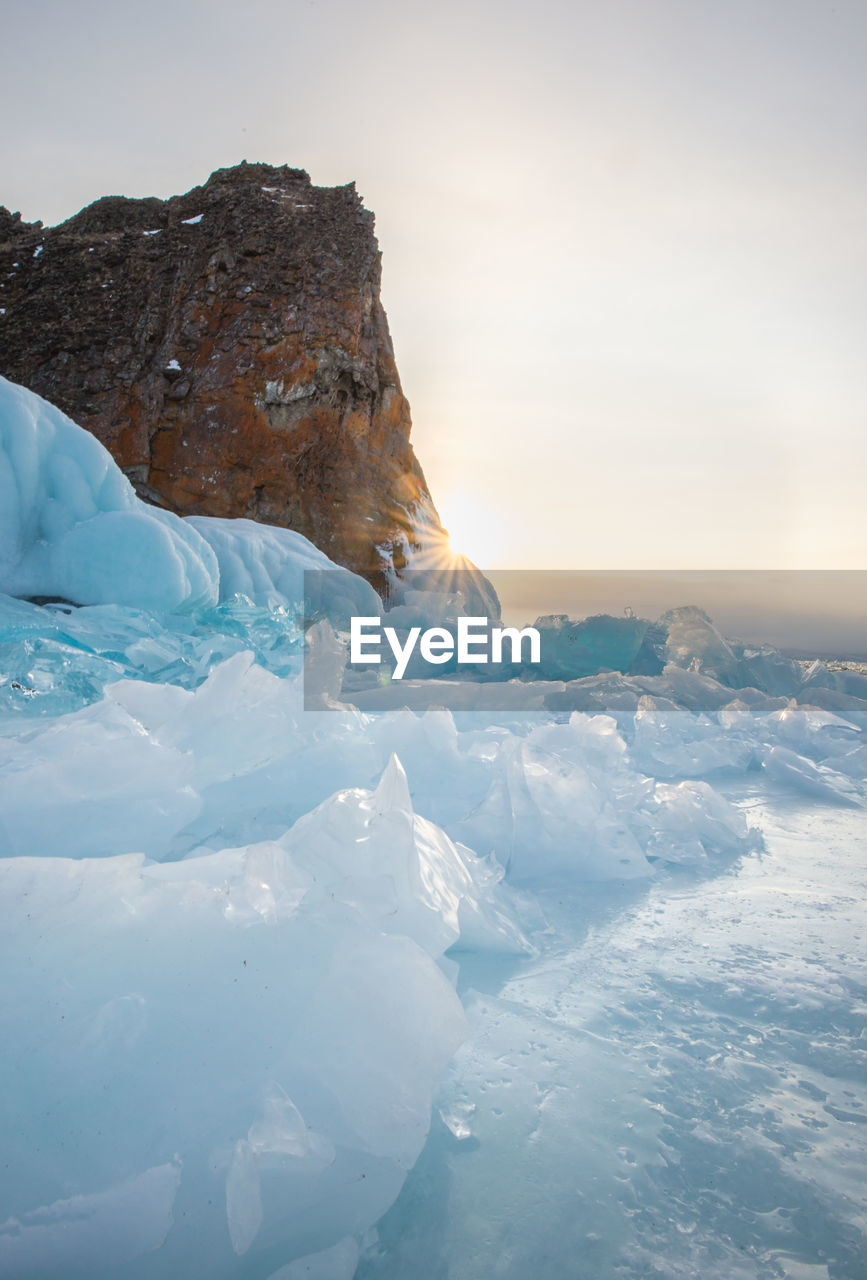 Scenic view of ice against sky