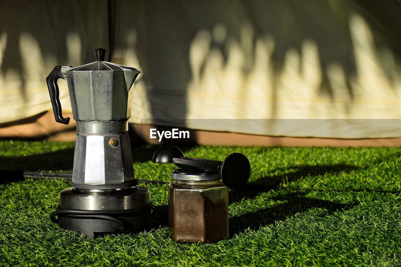 Close-up of coffee on field