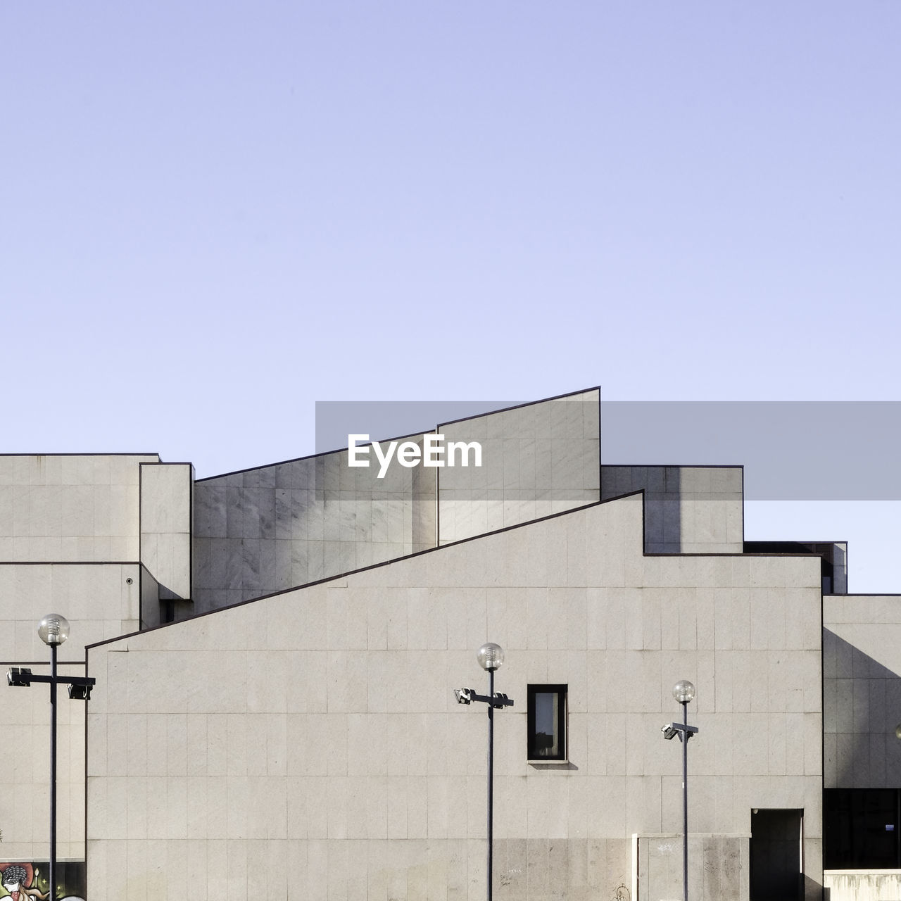 Low angle view of building against clear sky