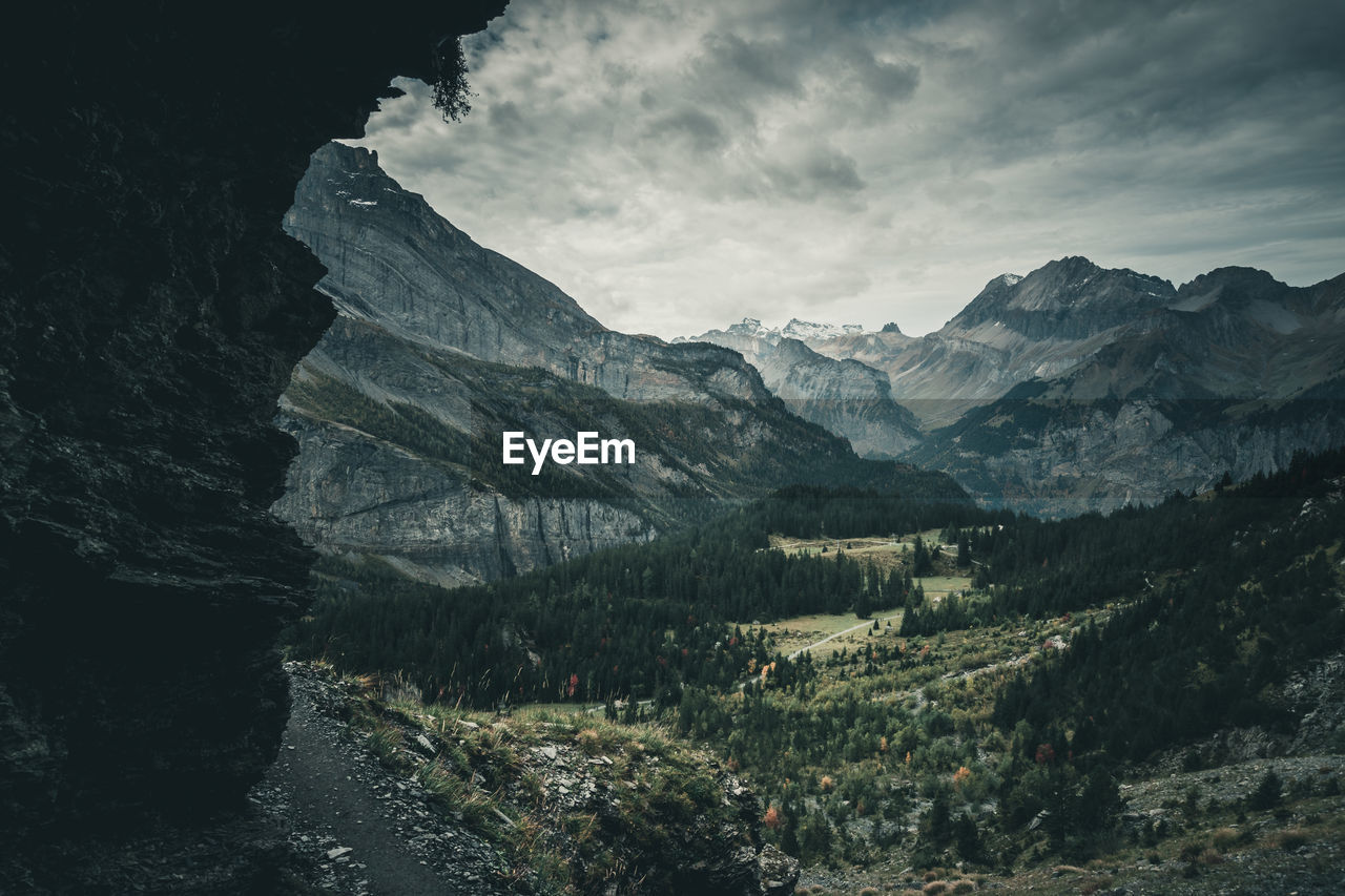 Scenic view of mountains against sky