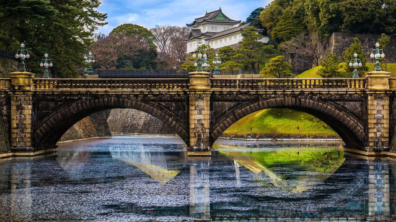 Arch bridge on canal