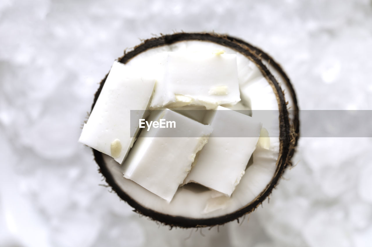 HIGH ANGLE VIEW OF DESSERT