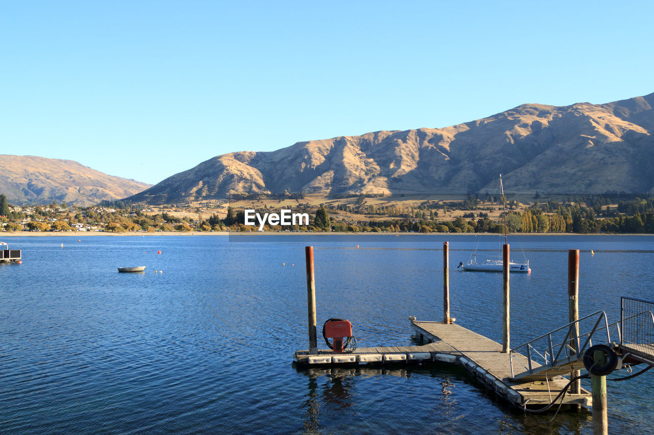 Scenic view of lake against mountains