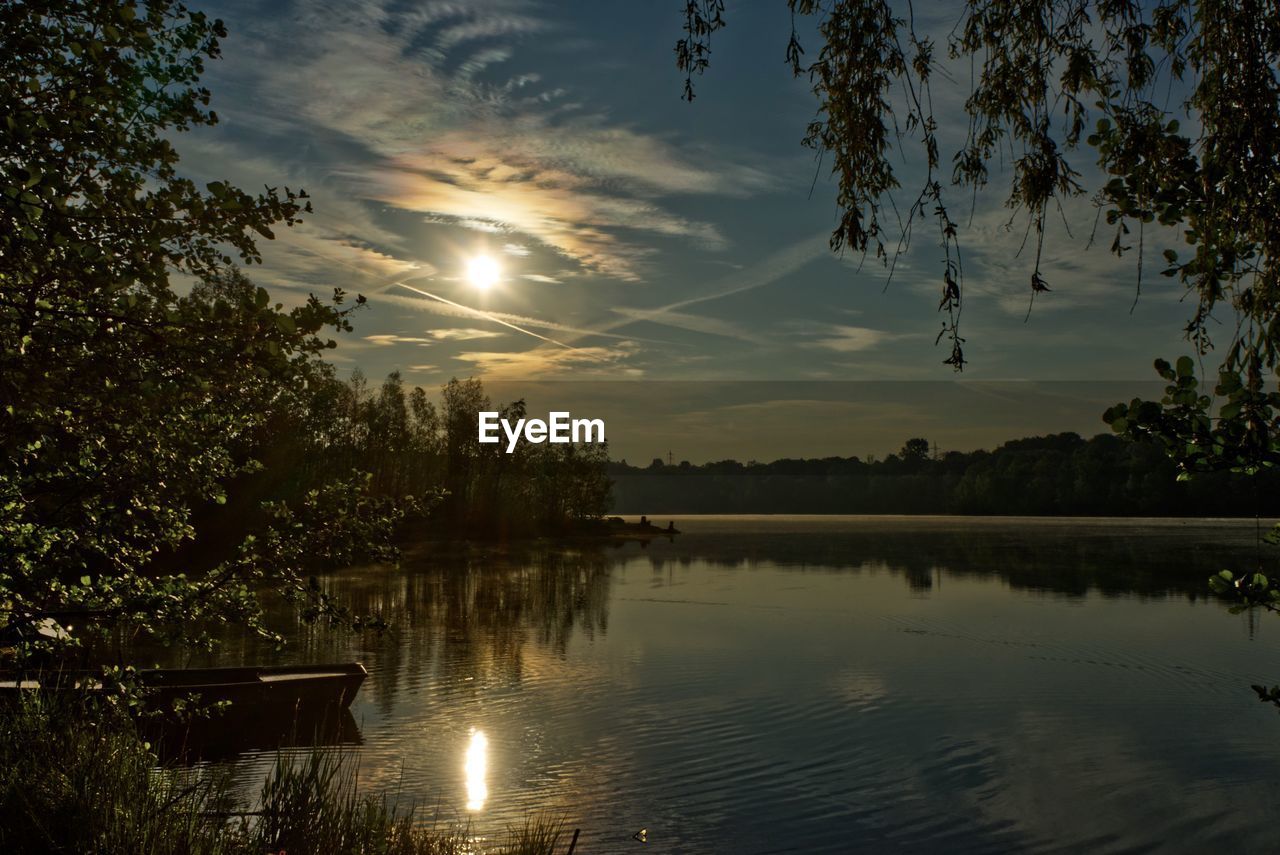 SCENIC VIEW OF LAKE BY TREES AGAINST SKY