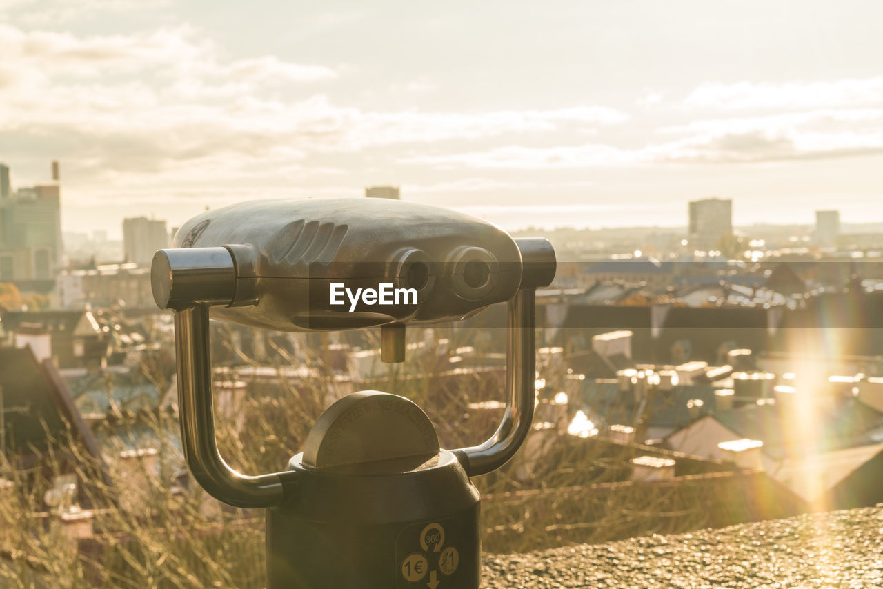 Binoculars watch or observation view point at the old town of tallinn