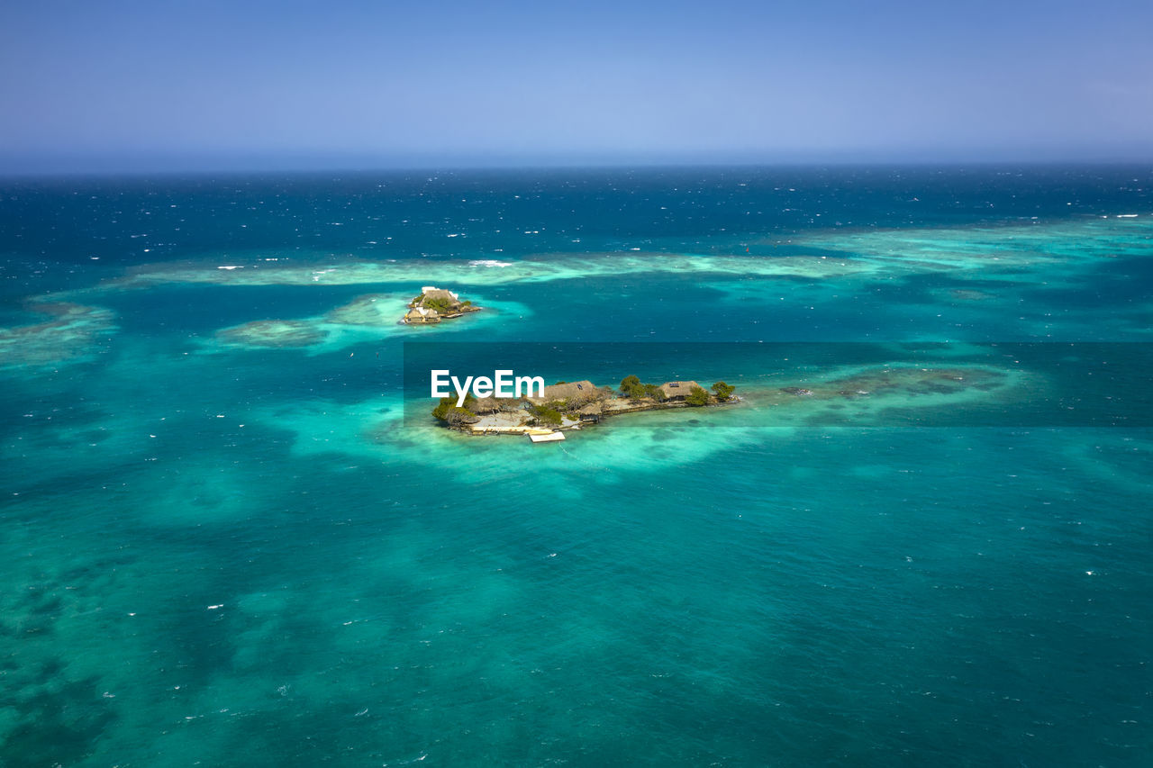 AERIAL VIEW OF BLUE SEA