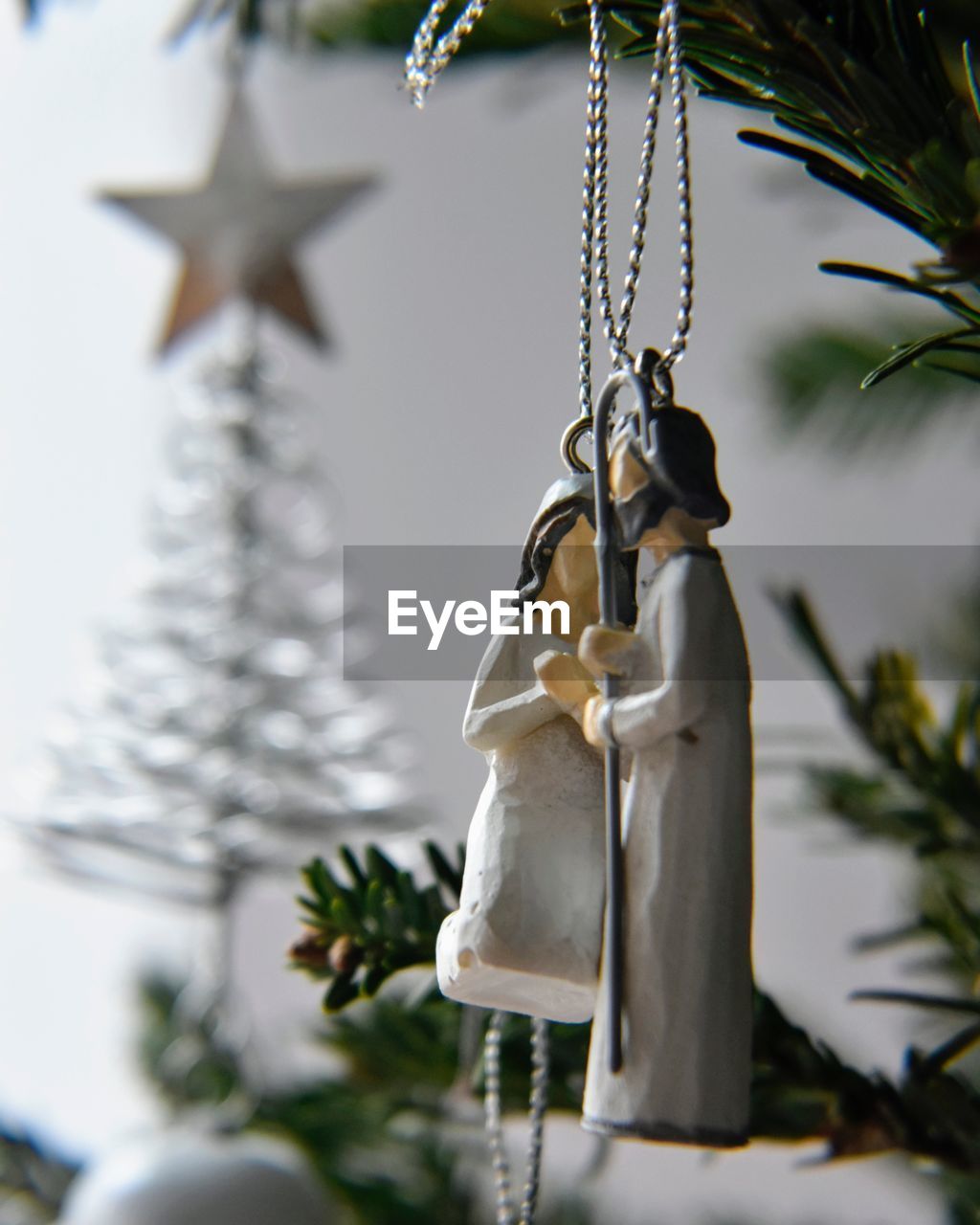Low angle view of decoration hanging on tree