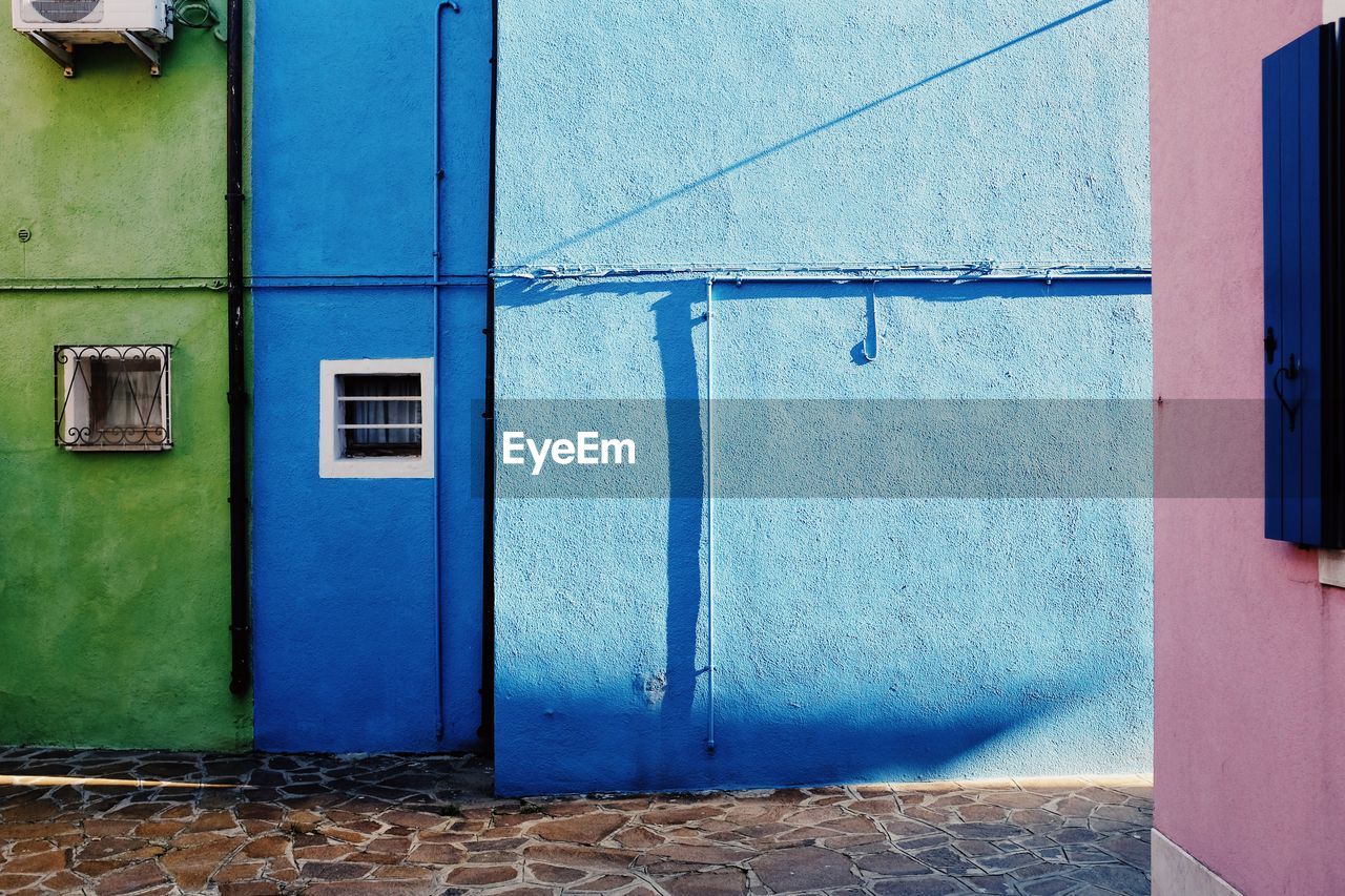 BLUE DOOR OF BUILDING