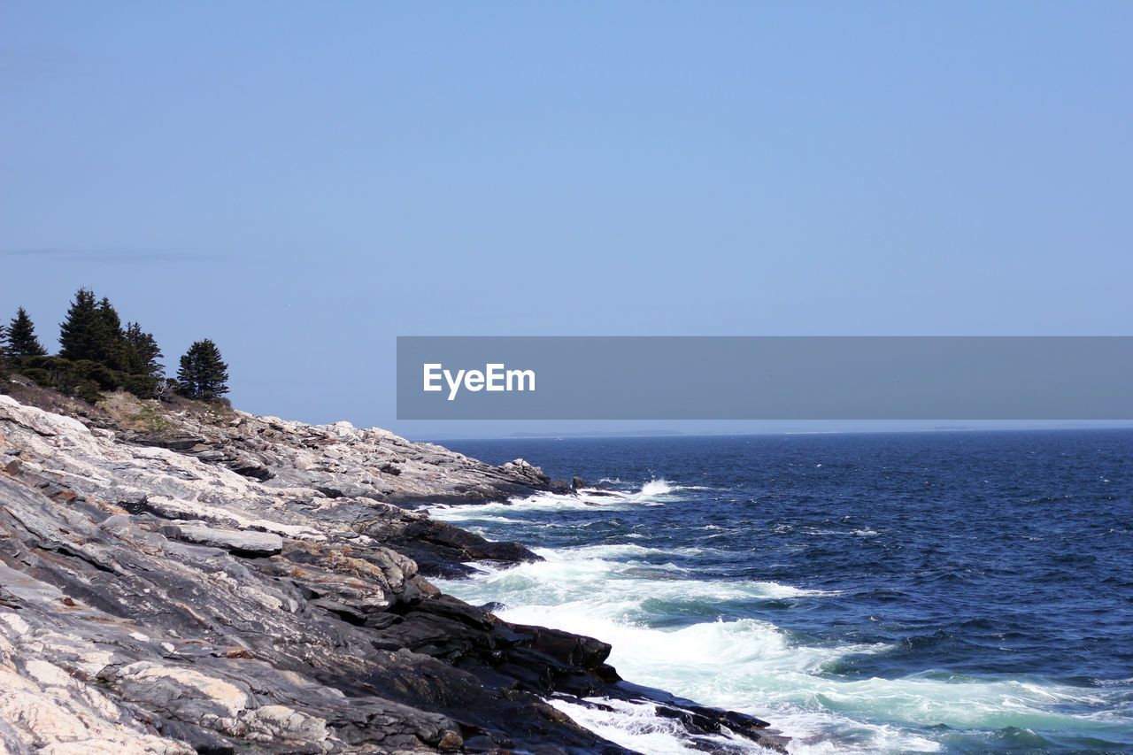 IDYLLIC SHOT OF SEA AGAINST CLEAR SKY