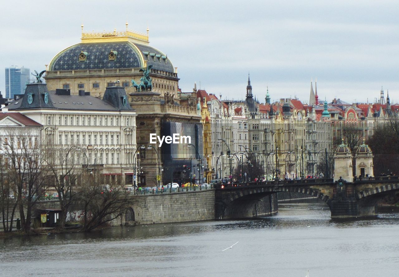 RIVER WITH BUILDINGS IN BACKGROUND